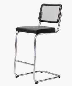 Thonet S32 SPVNH - Beuken Gebeitst - Zitting Stof- Rugleuning Kunststof Netwave