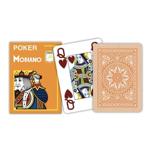 Modiano poker speelkaarten oranje 4 index