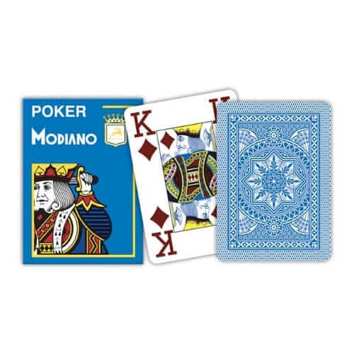 Modiano poker speelkaarten lichtblauw 4 index