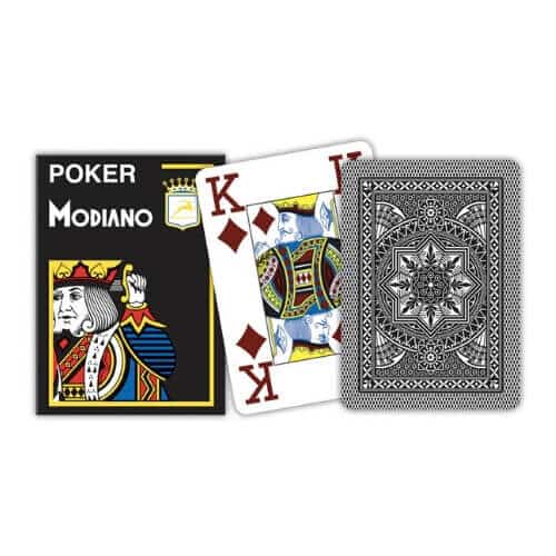 Modiano poker speelkaarten zwart 4 index