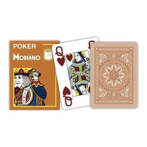 Modiano poker speelkaarten bruin 4 index