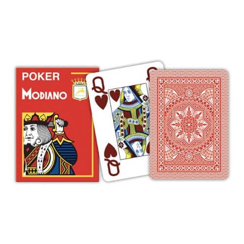 Modiano poker speelkaarten rood 4 index