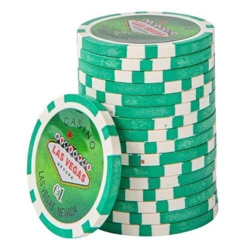 Poker Chips Las Vegas Cashgame €1 Clay