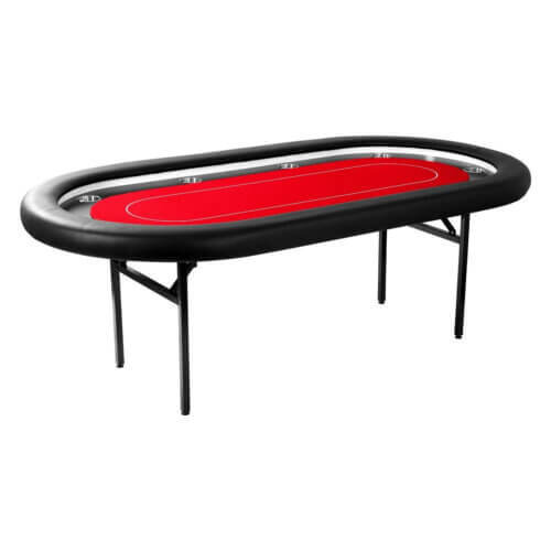 Tournament - Deluxe -Pokertafel - Rood -met LED