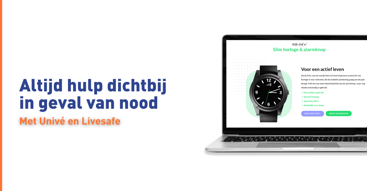 Slim horloge en alarmknop op de laptop monitor