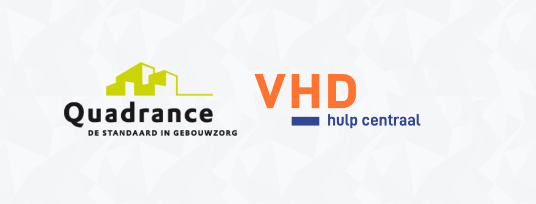 In de afbeelding staan de logo's van VHD en Quadrance.